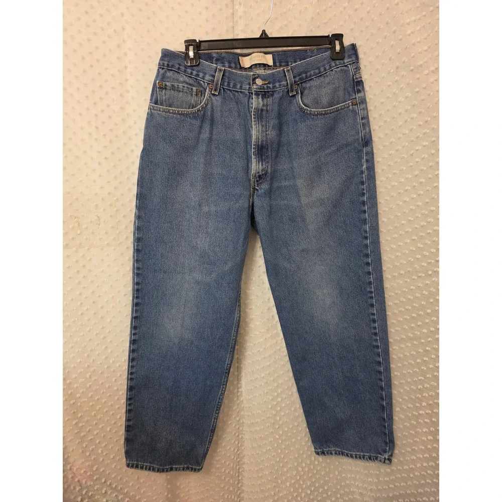 Levis 550 Relaxed Fit Jeans Mens 38x29 Medium Wash Blue Denim Tapered Leg